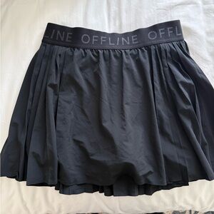 Aerie Offline Black Pleated Women's Tennis Skirt